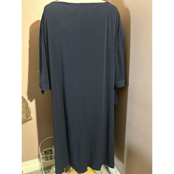 Wisp Woman Larra Dress Womens Size 22 Cold Shoulder 3/4 Length Sleeves Navy - Picture 5 of 9